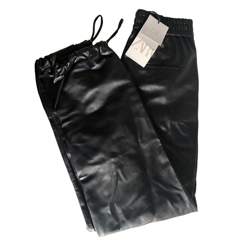 Zara Faux Leather Jogging Trousers